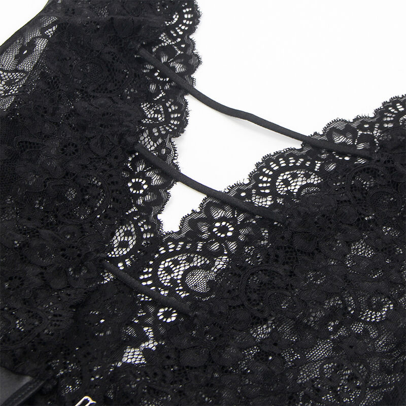 SUBBLIME - 954390 Sexy Body mit Strumpfgürtel Schwarz L/XL