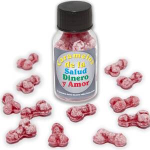 DIABLO PICANTE - 12 Gesundheit-Geld-Liebe-Bonbons Penisform Erdbeere/Kirsche