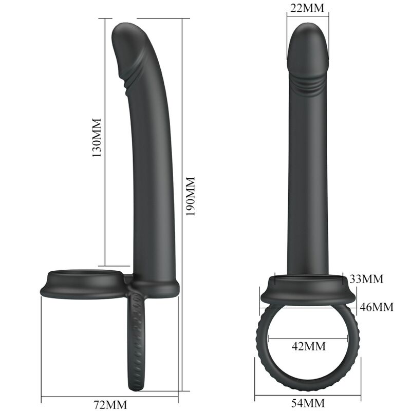 PRETTY LOVE - DILLION DOPPELTE PENETRATION DOPPELTER PENISRING SCHWARZ