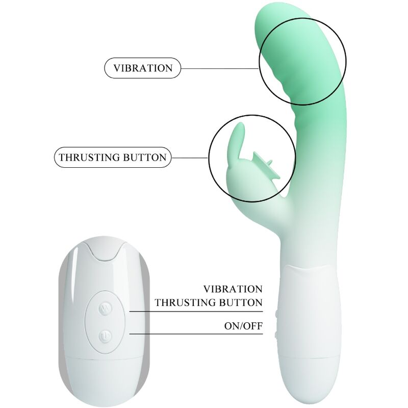 PRETTY LOVE - CERBERUS RABBIT VIBRATOR 30 VIBRATIONEN GRÜN