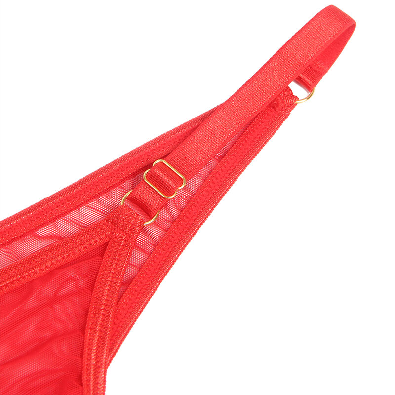 SUBBLIME - 955519 BH-SET MIT KETTEN UND MESH-HERZ ROT S/M