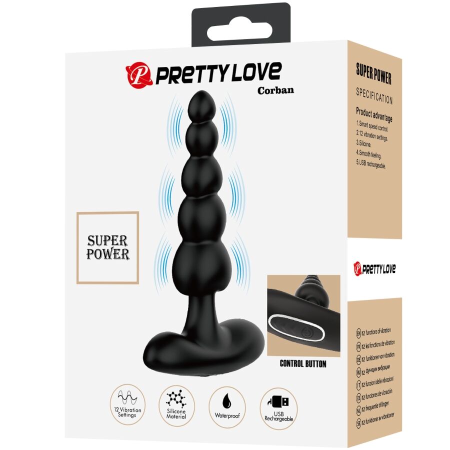 PRETTY LOVE - CORBAN Analvibrator 10 Vibrationen Schwarz