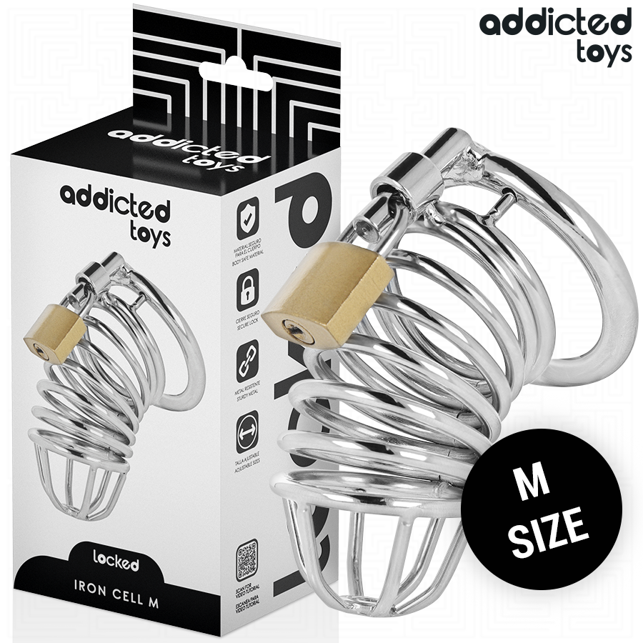 ADDICTED TOYS LOCKED - IRON CELL Metall-Peniskäfig Größe M