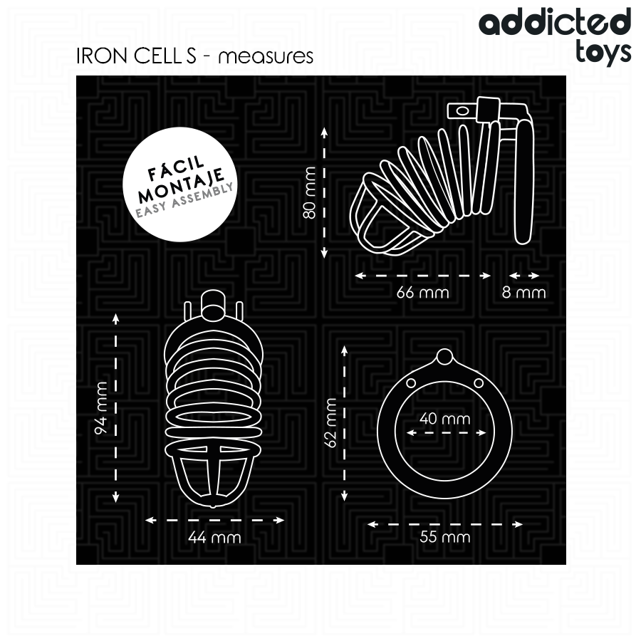 ADDICTED TOYS LOCKED - IRON CELL Metall-Peniskäfig 4 cm Größe S