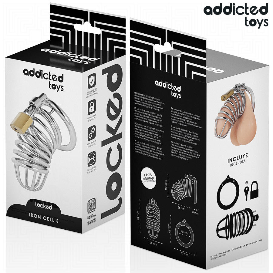 ADDICTED TOYS LOCKED - IRON CELL Metall-Peniskäfig 4 cm Größe S