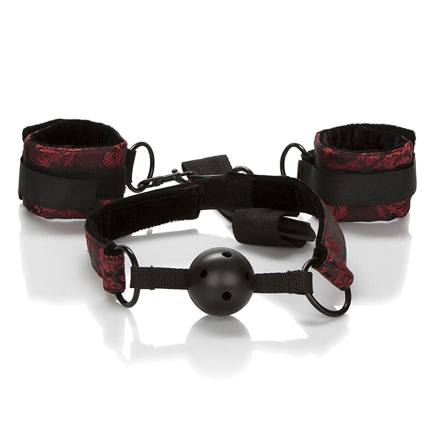 CALEXOTICS - SCANDAL atmungsaktiver Ballknebel mit Handschellen