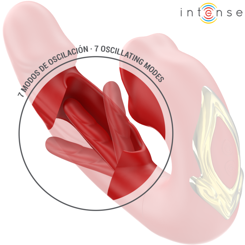 INTENSE - NATHY Doppeltvibrator mit multifunktionierendem Stimulationsmund Rot