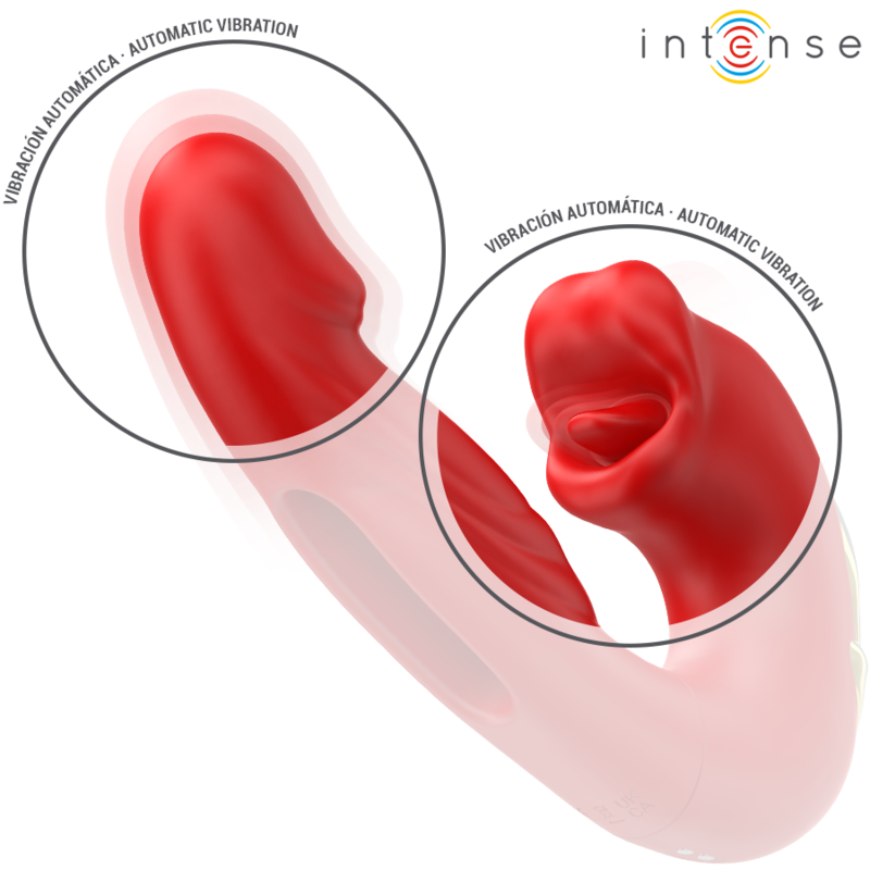 INTENSE - NATHY Doppeltvibrator mit multifunktionierendem Stimulationsmund Rot