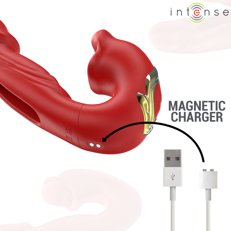 INTENSE - NATHY Doppeltvibrator mit multifunktionierendem Stimulationsmund Rot