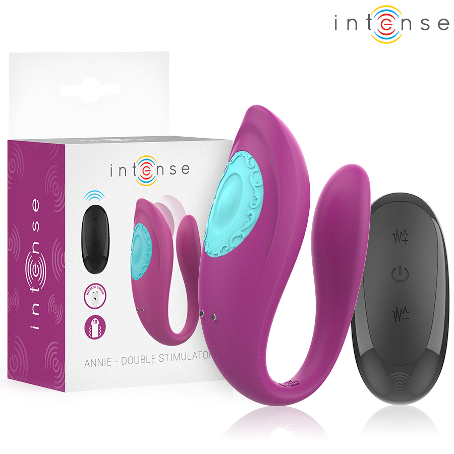 INTENSE - ANNIE U-FÖRMIGER VIBRATOR UND STIMULATOR LILA MIT FERNBEDIENUNG