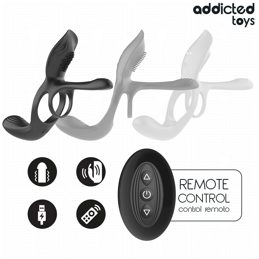ADDICTED TOYS - Doppelter Penisring mit Klitorisstimulator