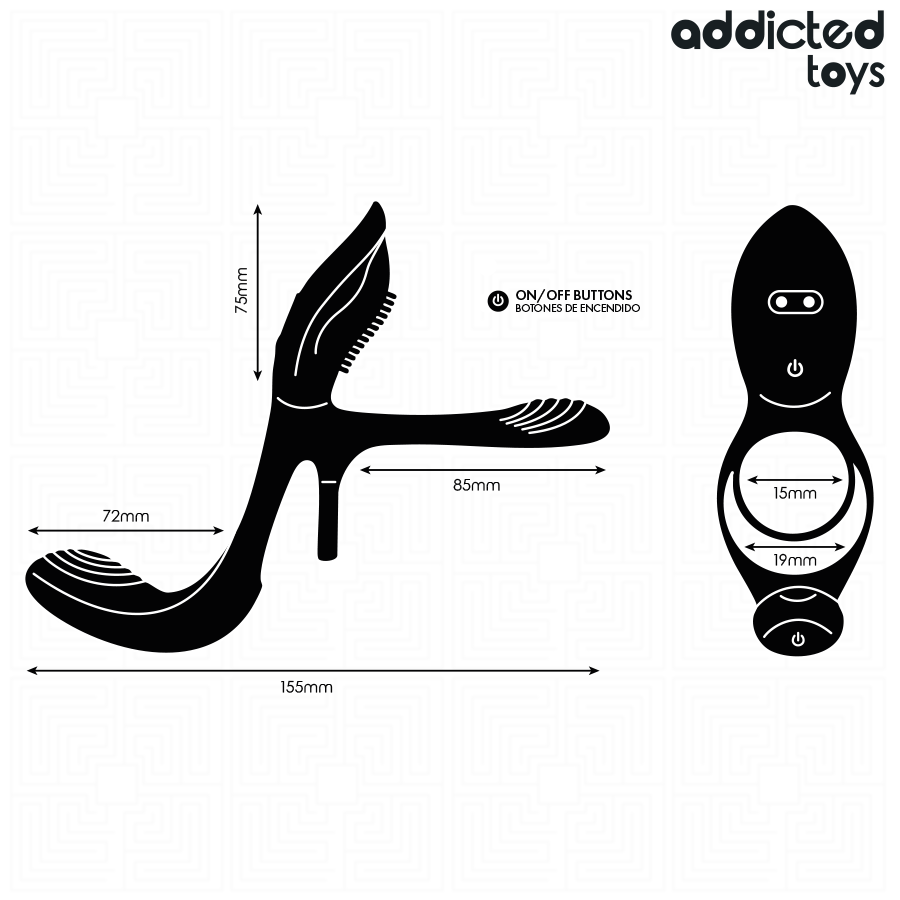 ADDICTED TOYS - Doppelter Penisring mit Klitorisstimulator