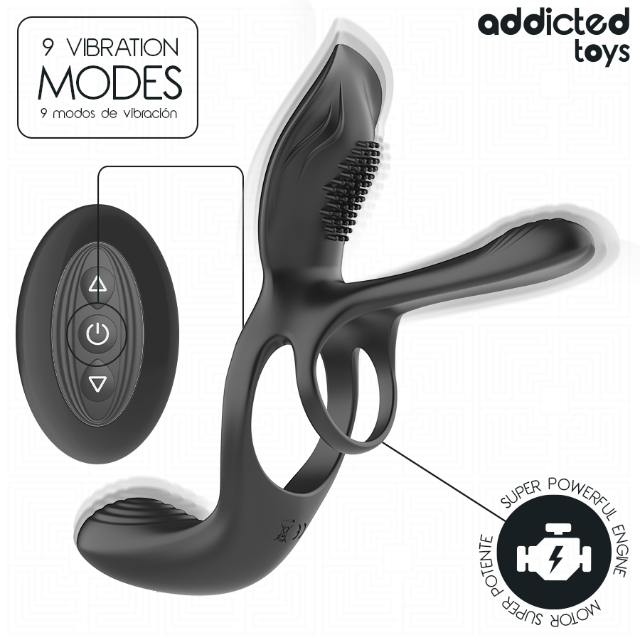 ADDICTED TOYS - Doppelter Penisring mit Klitorisstimulator