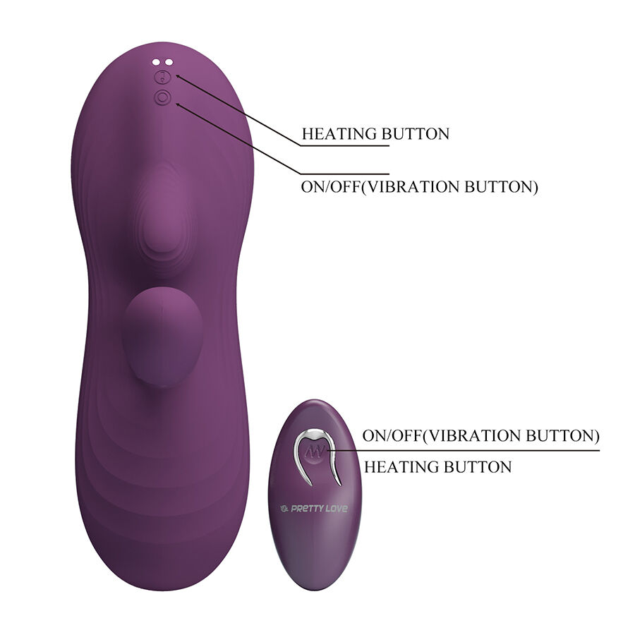 PRETTY LOVE - LUKA Sitzvibrator mit Wärmeeffekt und Fernbedienung