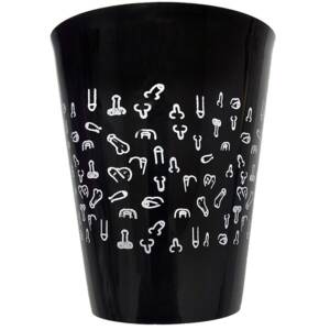 DIABLO PICANTE - Schwarze Tasse 500 ml mit weißen Penissen