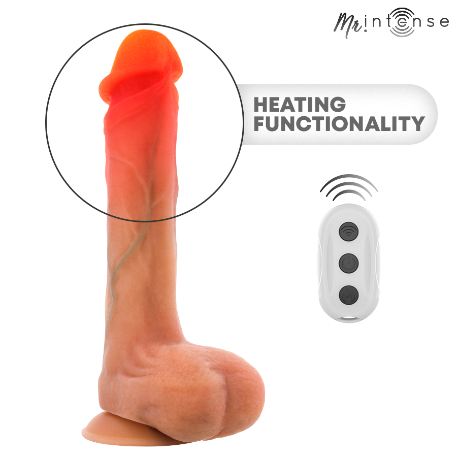 MR INTENSE - BRADLEY Silikon-Vibrationsdildo mit Wärmeeffekt und Fernbedienung 21 cm - Ø 4,2 cm