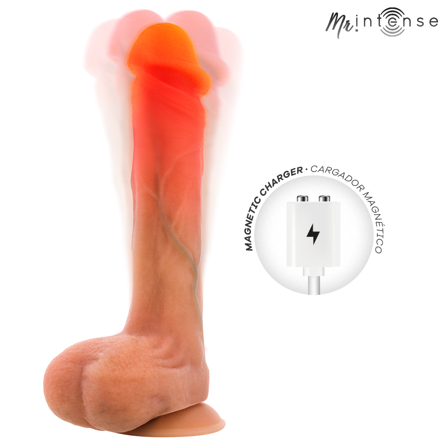 MR INTENSE - BRADLEY Silikon-Vibrationsdildo mit Wärmeeffekt und Fernbedienung 21 cm - Ø 4,2 cm