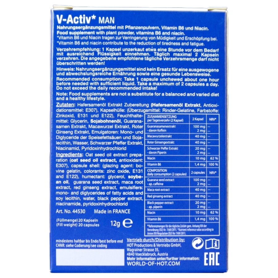 HOT - V-ACTIV KAPSELN MANN 20 EINHEITEN