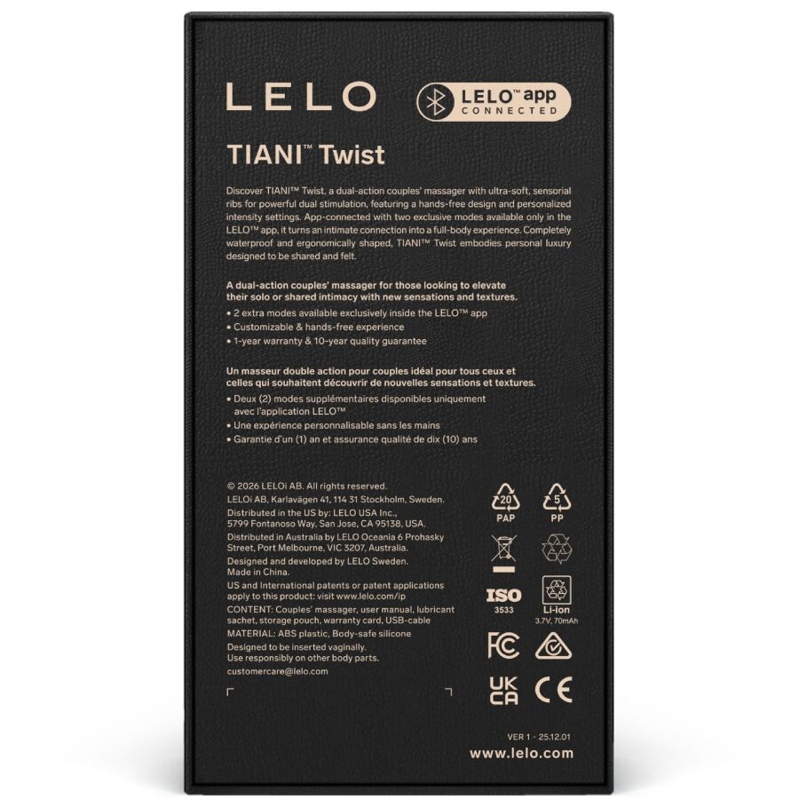 LELO - TIANI TWIST Paare-Vibrator Schaum