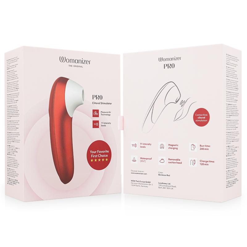 WOMANIZER - PRO VIBRANT Klitoralstimulator Burgunder