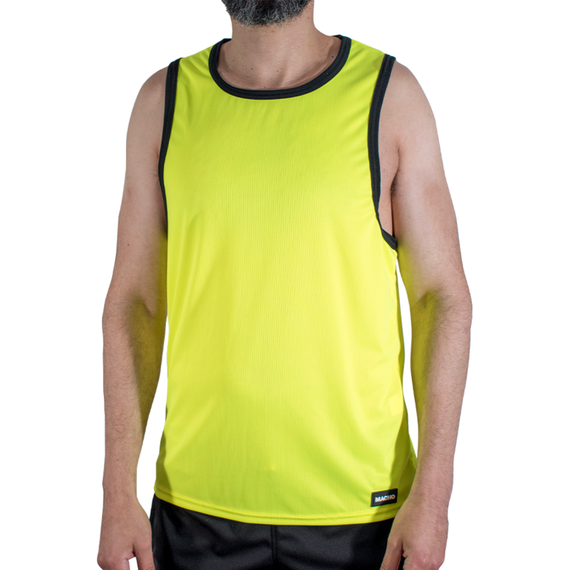 MACHO - CMV001 Gelbes Gym-T-Shirt S/M