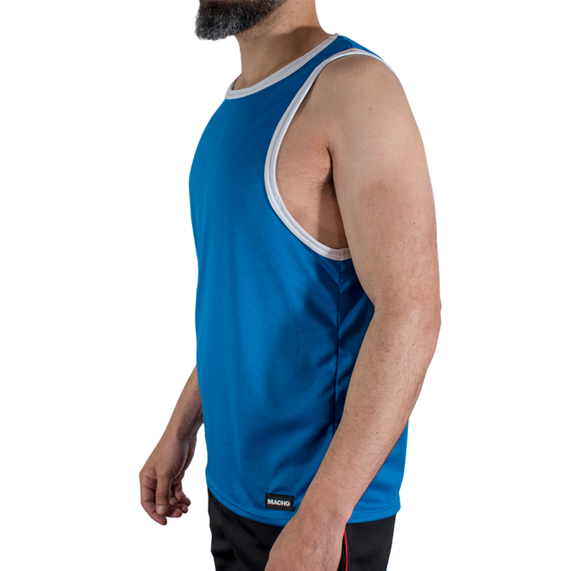 MACHO - CMV002 Blaues Sport-T-Shirt L/XL