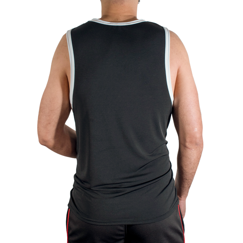 MACHO - CMV004 Schwarzes Gym-T-Shirt S/M