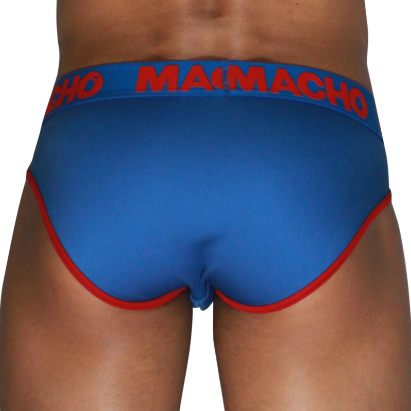 MACHO - MCH005 Klassischer Slip Blau + Rot L