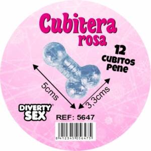 DIABLO PICANTE - 12 Penis aus hartem Silikon zum Hängen von Eis-Eiskörben, Rosa