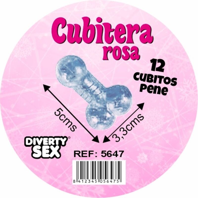DIABLO PICANTE - 12 Penis aus hartem Silikon zum Hängen von Eis-Eiskörben, Rosa