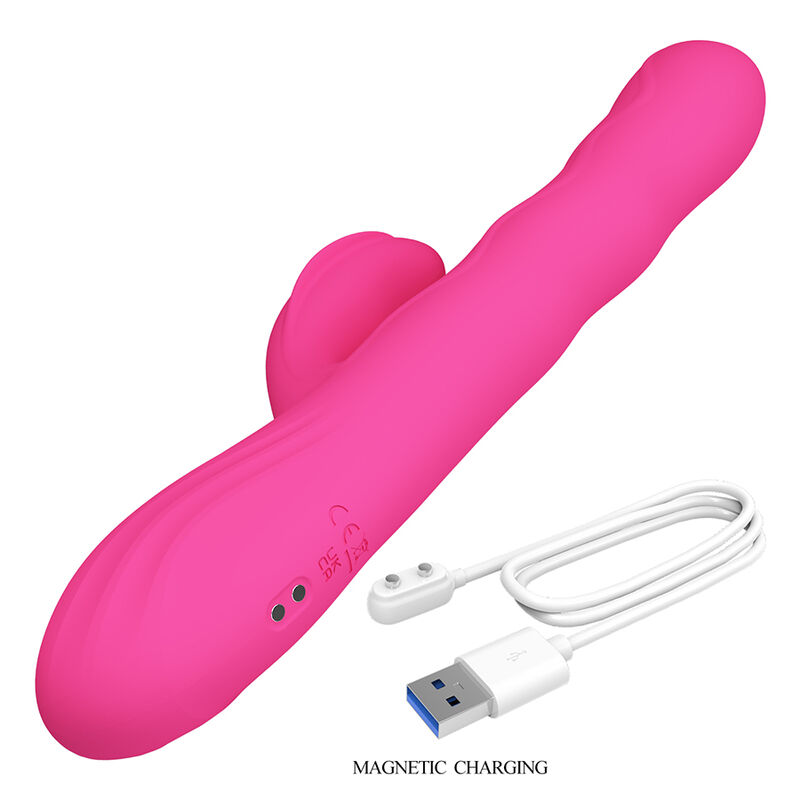 PRETTY LOVE - WINTERS MULTIFUNKTIONS-HASENVIBRATOR MIT LED-ANZEIGE, ROSA