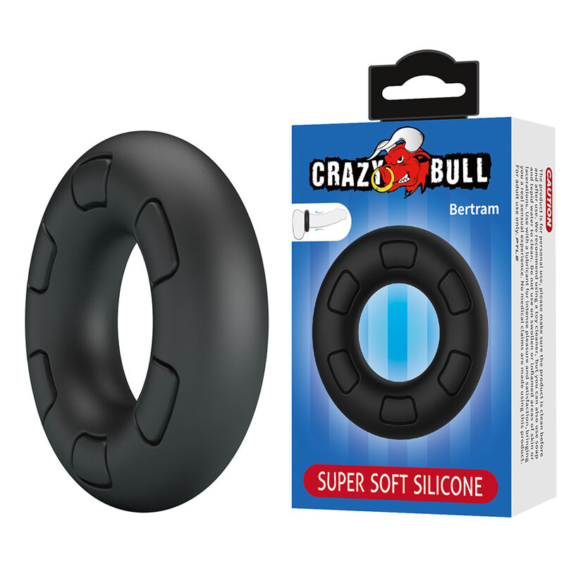 CRAZY BULL - BERTRAM SUPERSOFT SILIKON-PENISRING SCHWARZ
