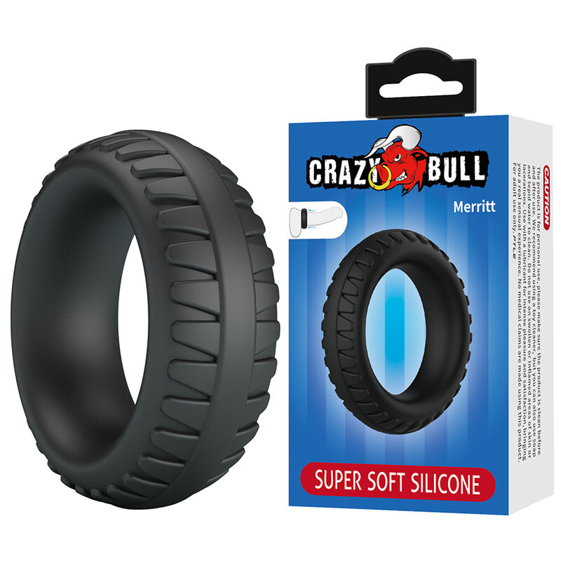 CRAZY BULL - MERRITT STRUKTURIERTER SILIKON-PENISRING SCHWARZ