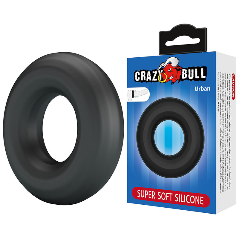 CRAZY BULL - URBAN SUPERSOFT SILIKON-PENISRING SCHWARZ