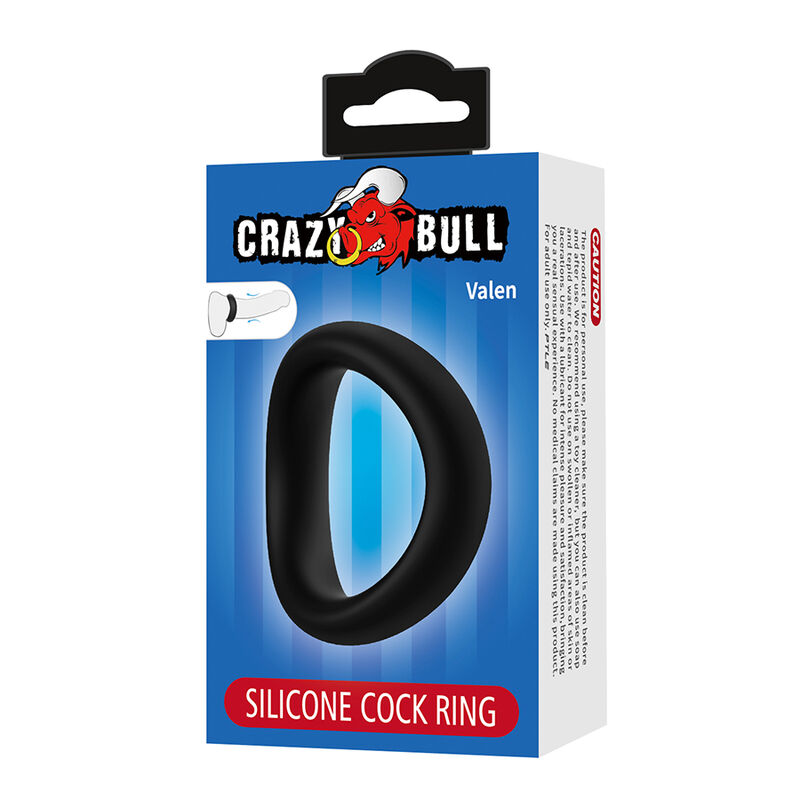 CRAZY BULL - VALEN ergonomischer Silikon-Penisring Schwarz