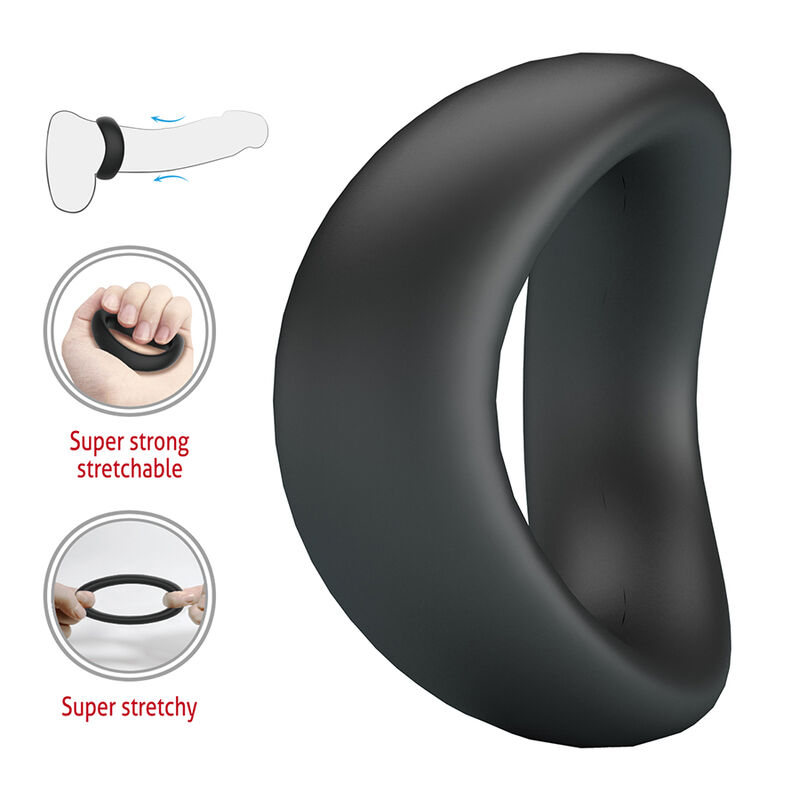 CRAZY BULL - VALEN ergonomischer Silikon-Penisring Schwarz