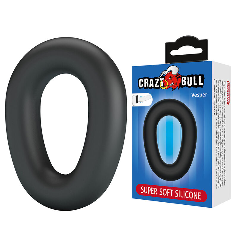 CRAZY BULL - VESPER SUPERSOFT SILIKON-Penisring Schwarz