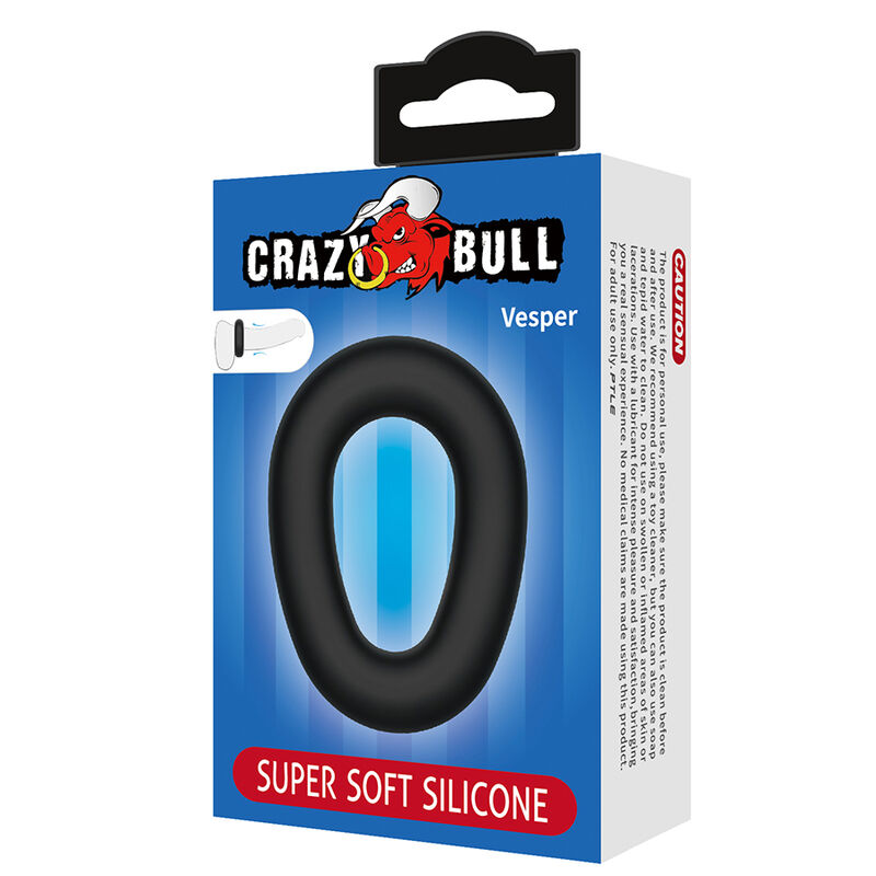 CRAZY BULL - VESPER SUPERSOFT SILIKON-Penisring Schwarz