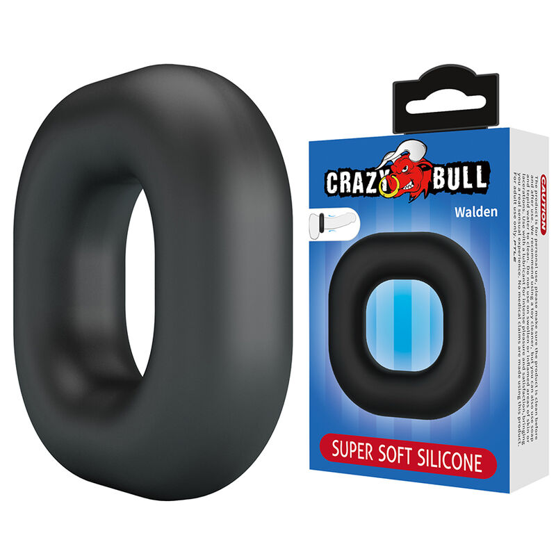 CRAZY BULL - WALDEN SUPERSOFT SILIKON-PENISRING SCHWARZ
