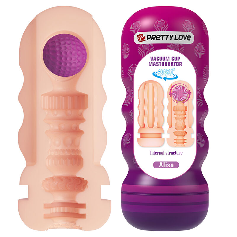 PRETTY LOVE - VAGINALMASTURBATOR MIT SAUGAUFGUSS UND INNENSTRUKTUREN