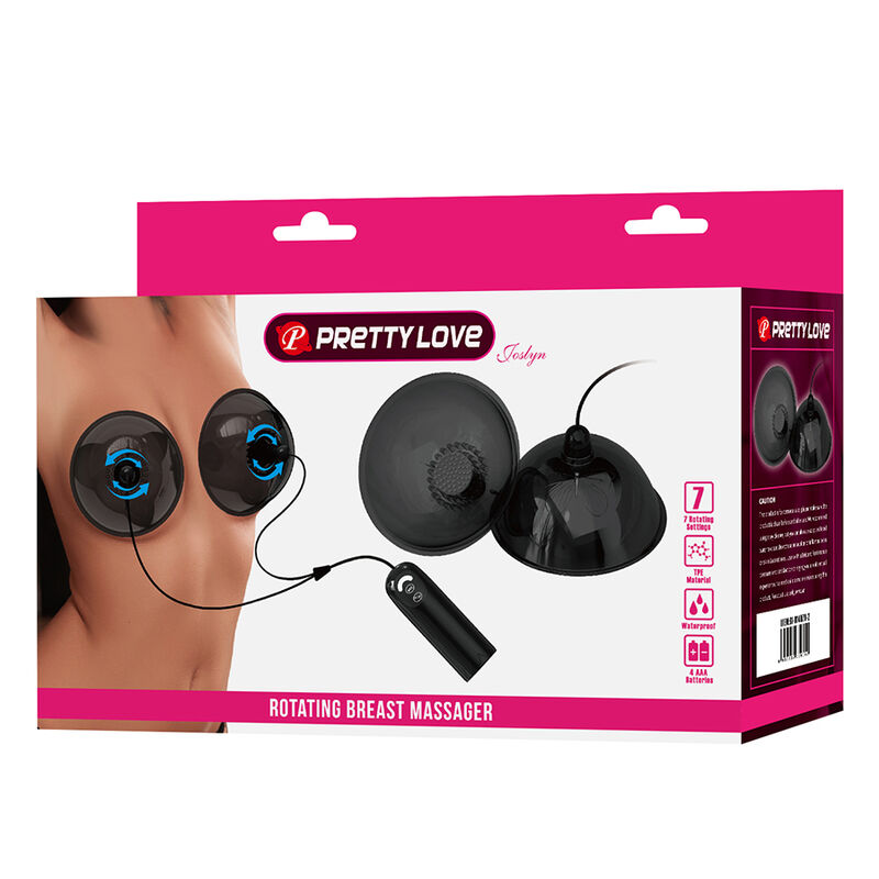 PRETTY LOVE - Rotierender Brustwarzen-Saugstimulator Schwarz