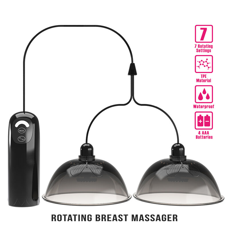 PRETTY LOVE - Rotierender Brustwarzen-Saugstimulator Schwarz