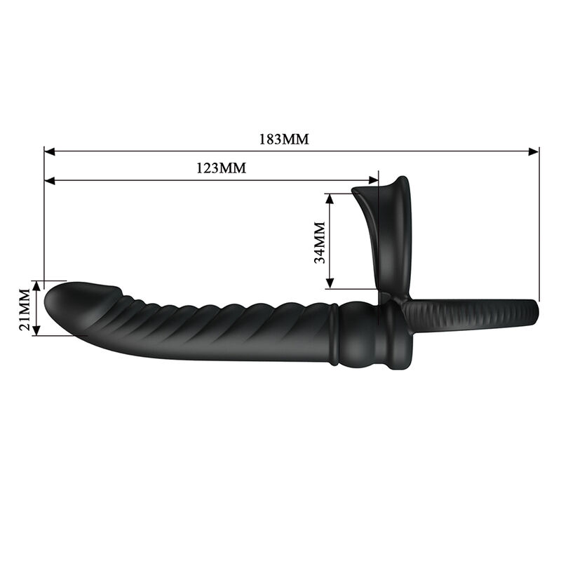 PRETTY LOVE - MERRITT Analvibrator mit Ring und Vibrationsfunktion, Schwarz