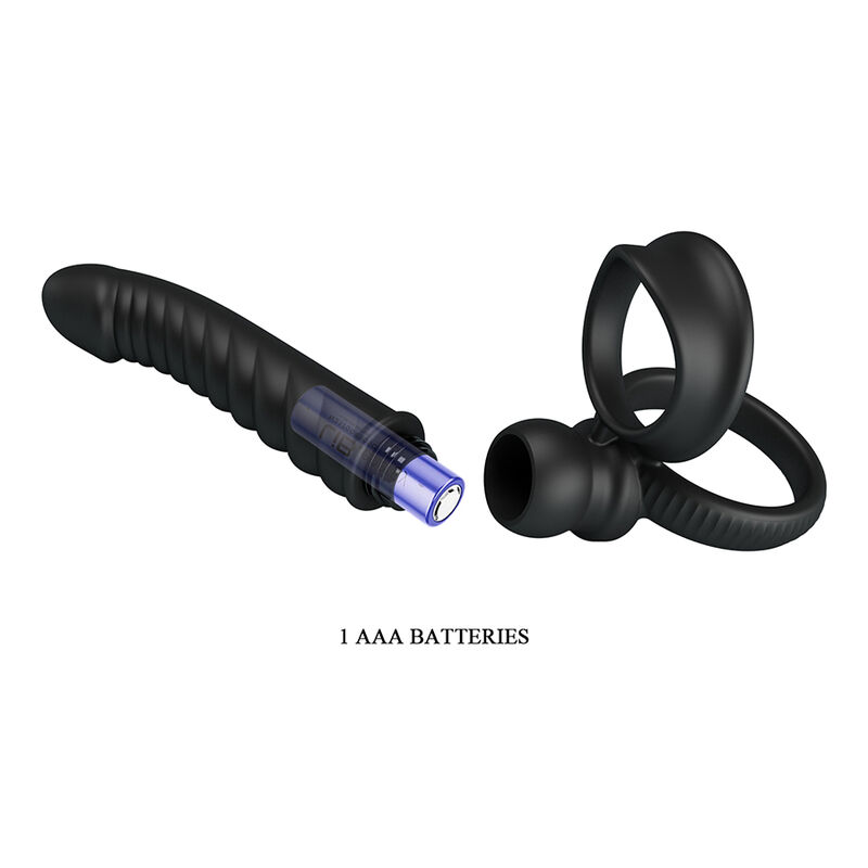 PRETTY LOVE - MERRITT Analvibrator mit Ring und Vibrationsfunktion, Schwarz