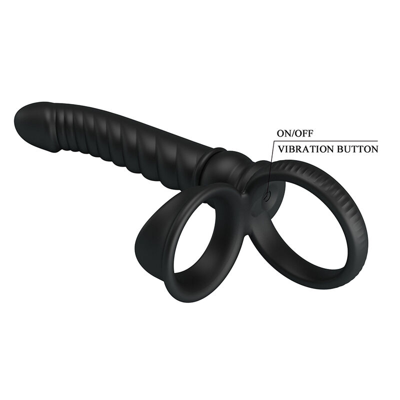 PRETTY LOVE - MERRITT Analvibrator mit Ring und Vibrationsfunktion, Schwarz