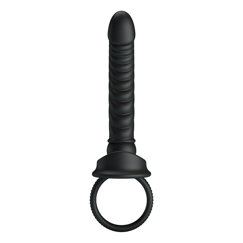 PRETTY LOVE - MERRITT Analvibrator mit Ring und Vibrationsfunktion, Schwarz