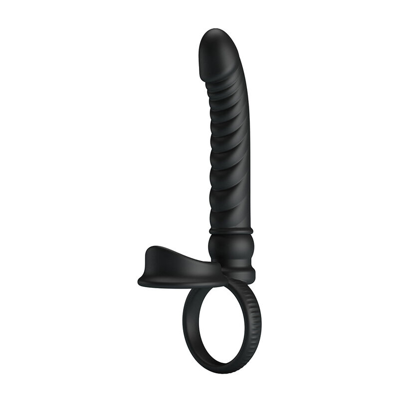 PRETTY LOVE - MERRITT Analvibrator mit Ring und Vibrationsfunktion, Schwarz