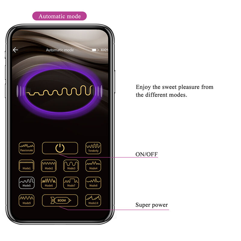 PRETTY LOVE - KLAY STOSS-EI-VIBRATOR, APP-STEUERUNG, Lila