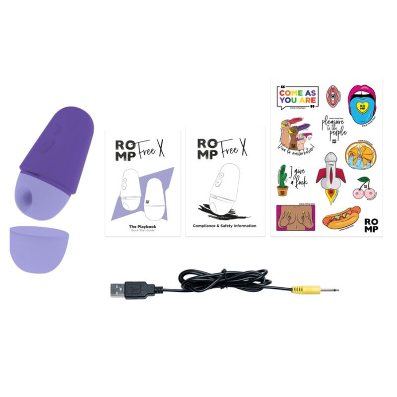ROMP - KOSTENLOSER X KLITORISSTIMULATOR MIT DECKEL, 10 STUFEN, WIEDERAUFLADBAR, LILA