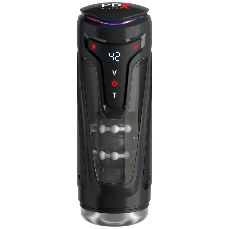 PDX ELITE - MOTO-BATOR PRO THRUSTING STROKER automatischer Vibrations- und Wärme-Masturbator 26,5 cm